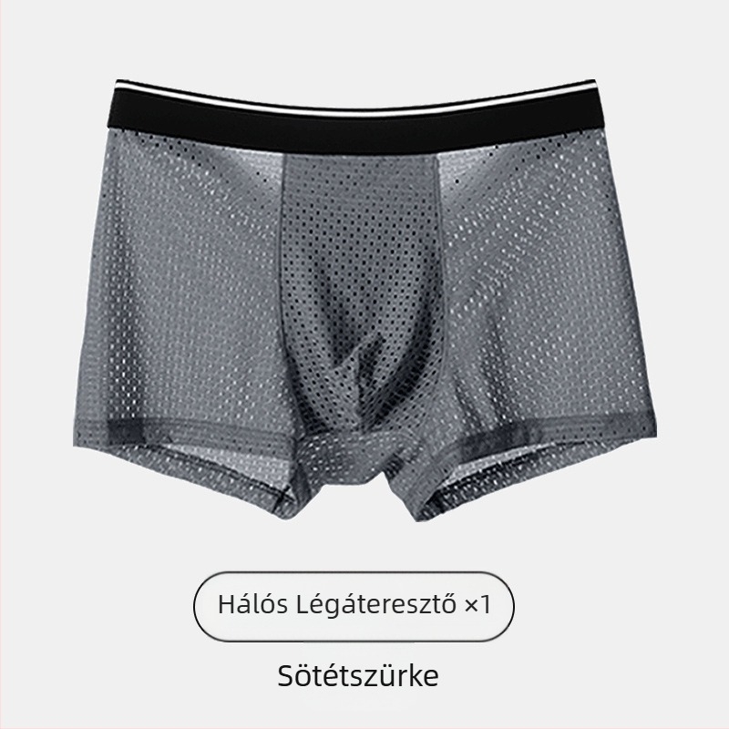 Férfi ice silk lélegző boxeralsó, vékony és kényelmes nyárra
