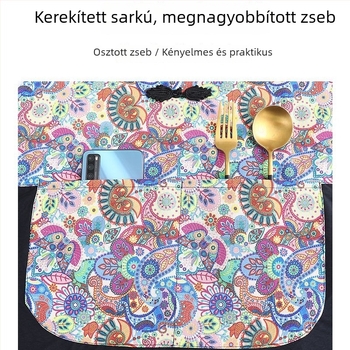 Kínai stílusú rövid vászon kötény otthoni konyhához, retro dizájn, nemzeti stílus, lélegző