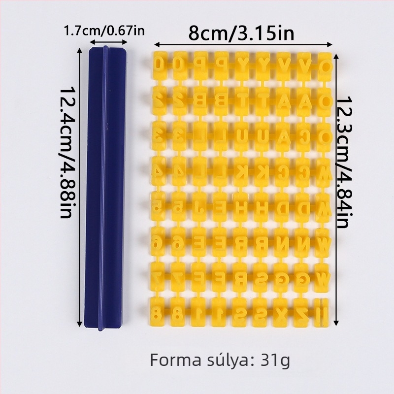 DIY sütéshez: betűk, számok és szimbólumok pecsétjei kekszformákhoz