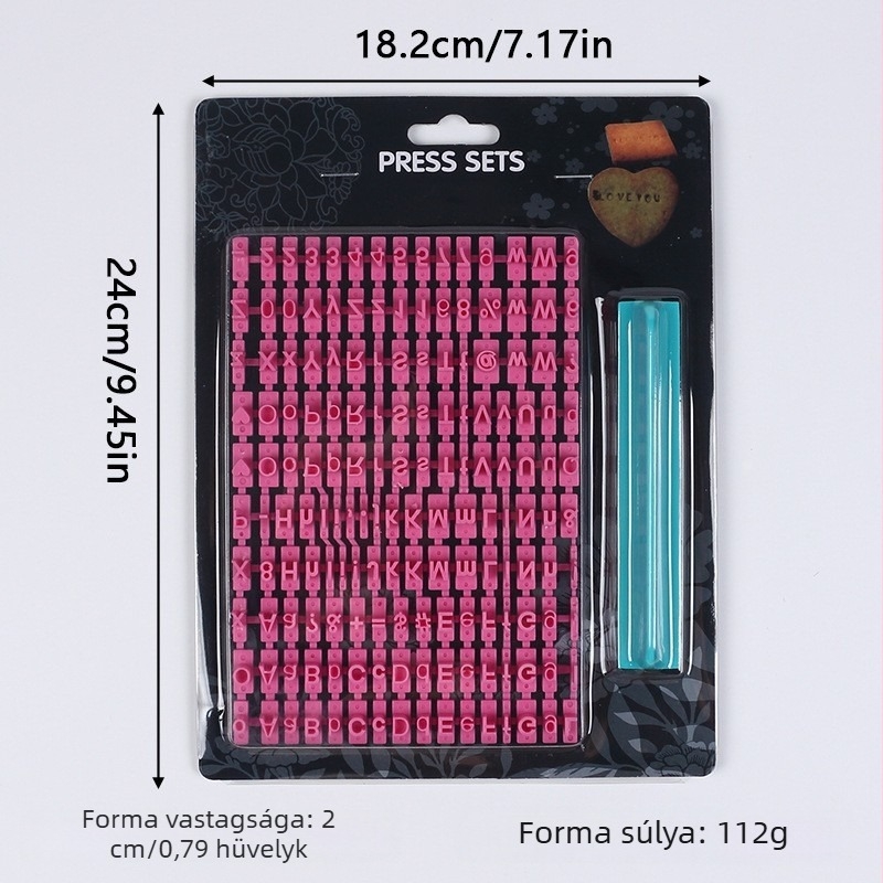 DIY sütéshez: betűk, számok és szimbólumok pecsétjei kekszformákhoz