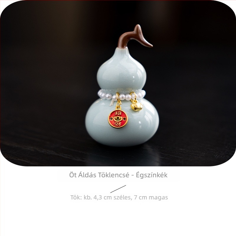 Színes kerámiából készült tök alakú díszdarab, kis medál, kínai kulturális ajándék, költözési ajándék