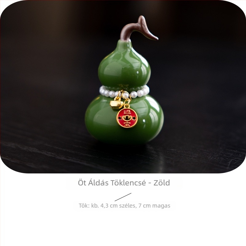 Színes kerámiából készült tök alakú díszdarab, kis medál, kínai kulturális ajándék, költözési ajándék