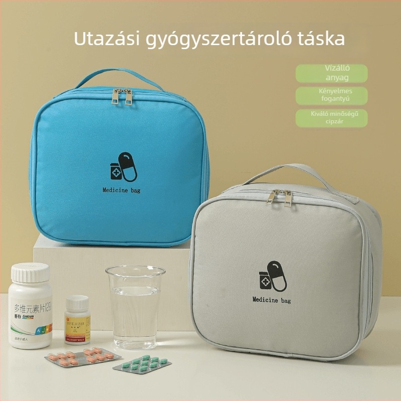 Utazáshoz hordozható gyógyszer-tároló táska