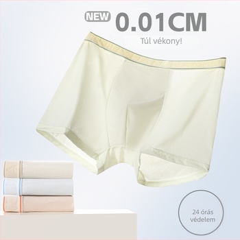 Férfi ice silk vékony boxeralsó, antibakteriális, gyorsan száradó, lélegző, középmagas derekú