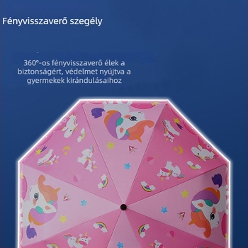 Aranyos gyerekeknek szóló esernyő, rajzfilm stílusú, összecsukható és könnyen hordozható, UV védelem, fiúknak és lányoknak, általános iskolásoknak