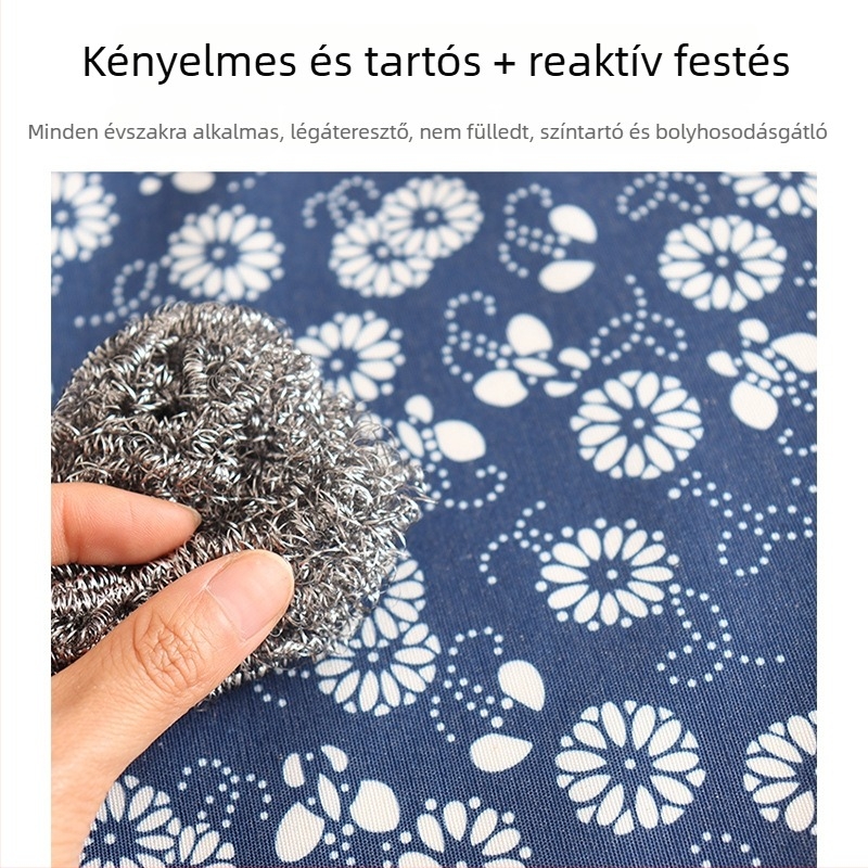 Floral mintázatú pamut kötény, ujjatlan, kopásálló, konyhai és vendéglátóipari használatra, egy méret