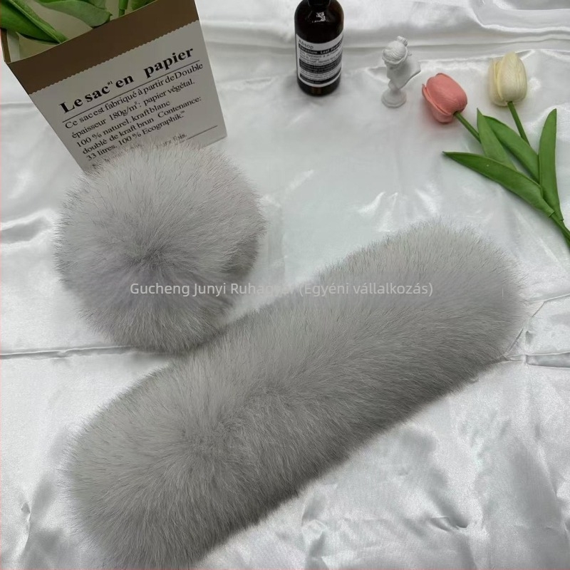 Róka szőrme mandzsetta felsőhöz, elegáns nőies stílusú DIY kiegészítő