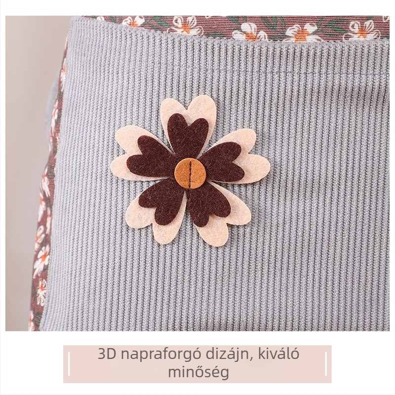 Napraforgó mintás, ujjatlan fél kötény nőknek, konyhai használatra, foltálló, nagy zseb
