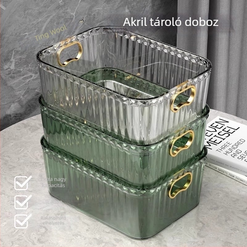 PET akril kozmetikai asztali tároló, könnyed luxus stílusban