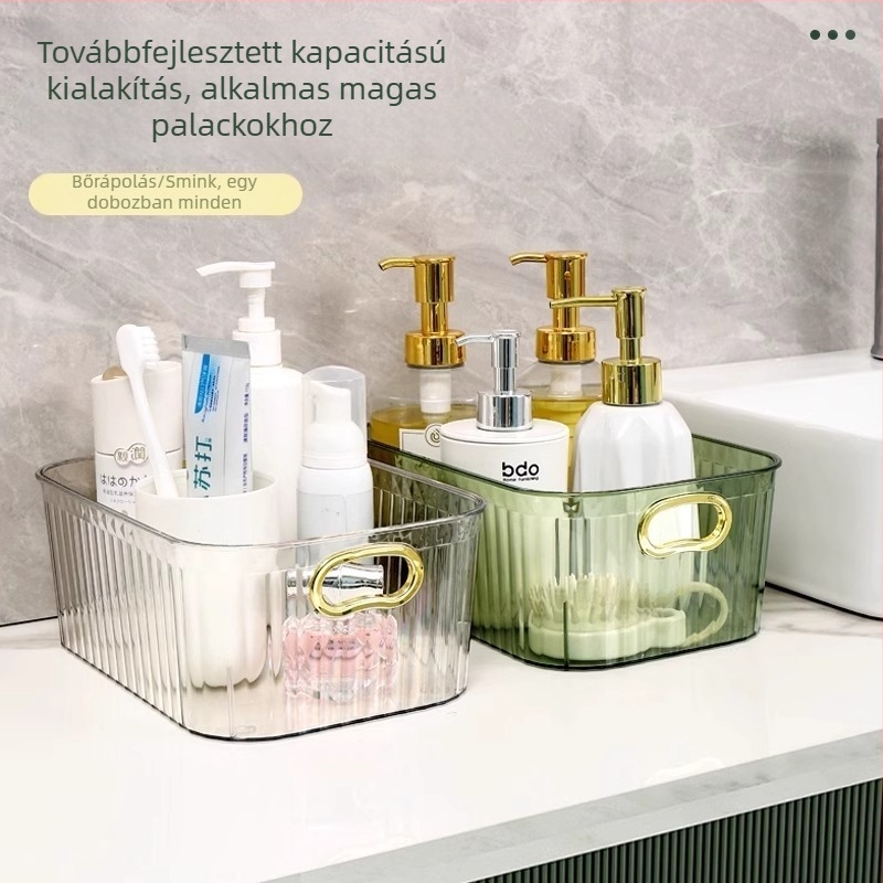 PET akril kozmetikai asztali tároló, könnyed luxus stílusban