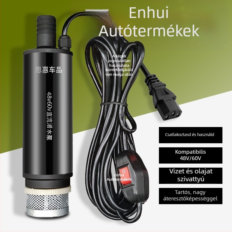 Kis merülőpumpa, akkumulátoros működtetésű, háztartási és kertöntözéshez