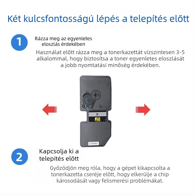 TL-5353K/C/Y/M és GA3530/GA3531/GA3532/GA3533 nyomtatókhoz kompatibil poros doboz és tonerkazetta