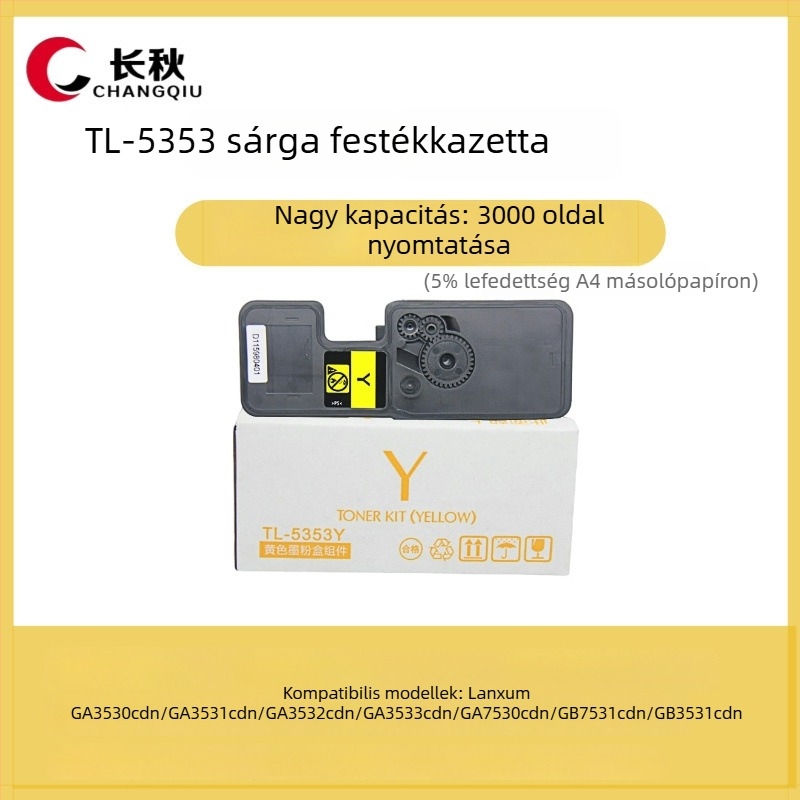 TL-5353K/C/Y/M és GA3530/GA3531/GA3532/GA3533 nyomtatókhoz kompatibil poros doboz és tonerkazetta