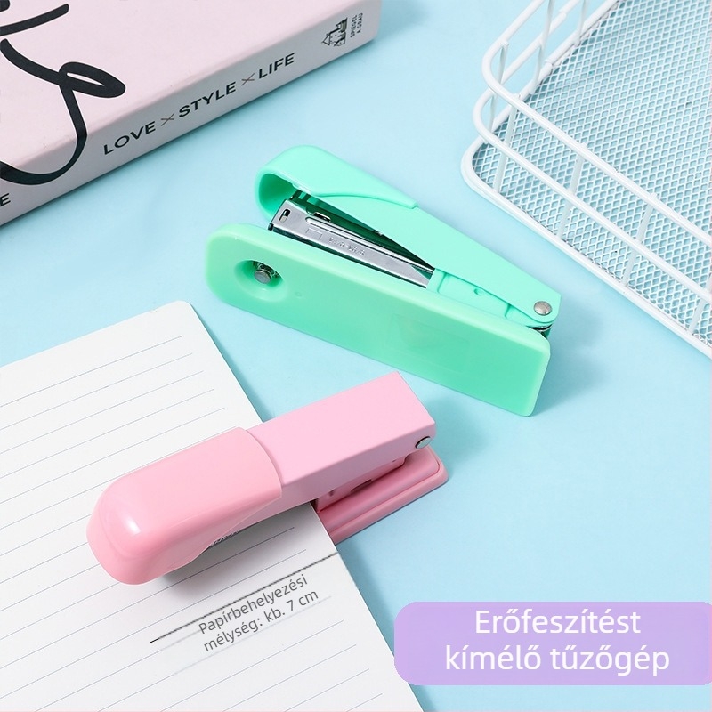 No. 12 tűzőgép, macaron színű, többfunkciós irodai és diák használatra