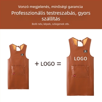 Minimalista PU bőr kötény fleece béléssel, vastagított, vízálló és olajálló, otthoni főzéshez és munkaruhához, testreszabható