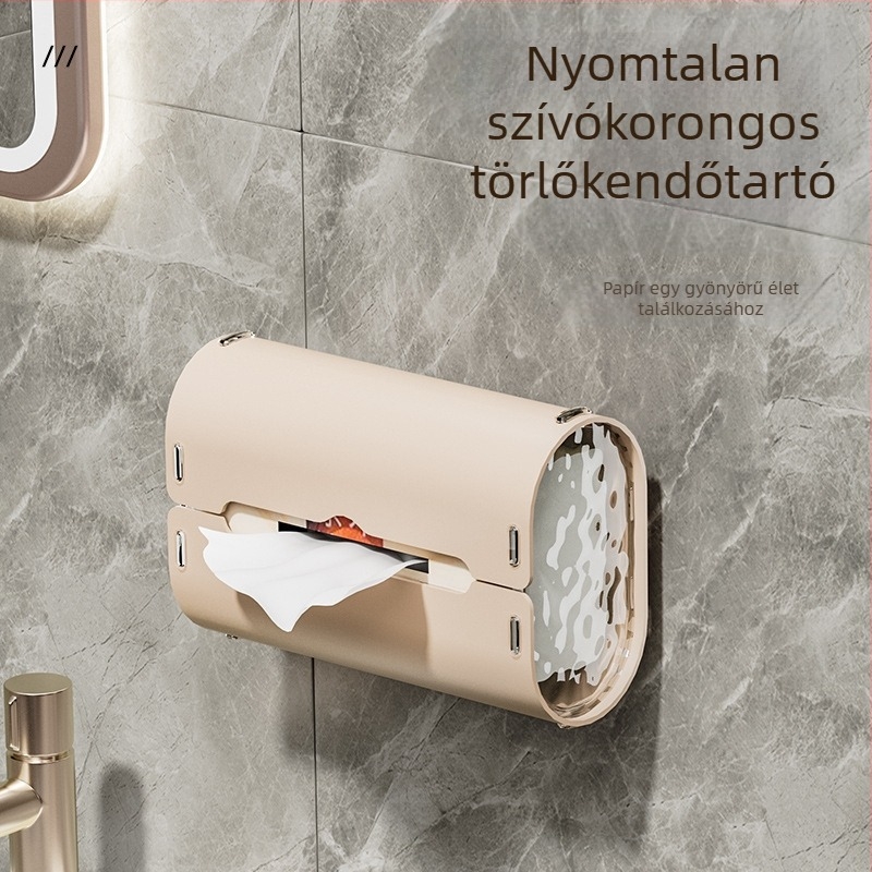 Falra szerelhető zsebkendő tartó szívókoronggal, konyhához, fürdőszobához és az autóhoz.