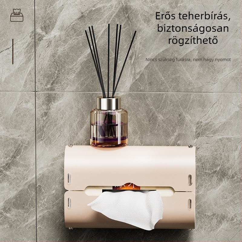 Falra szerelhető zsebkendő tartó szívókoronggal, konyhához, fürdőszobához és az autóhoz.