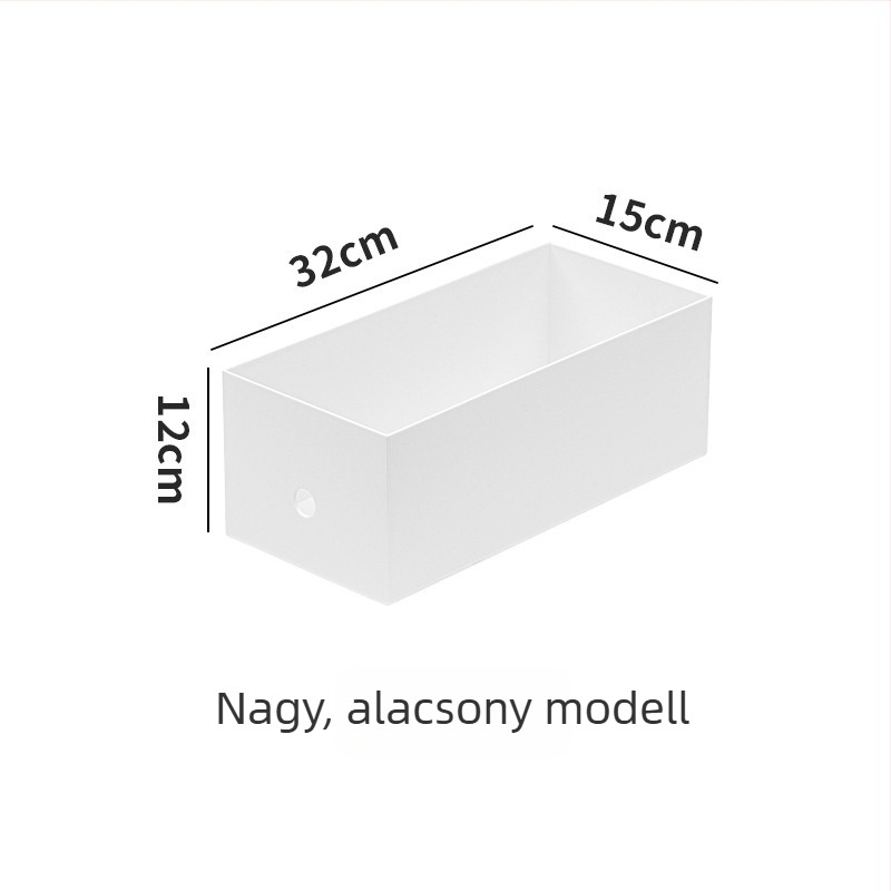 ABS műanyag japán stílusú keskeny derékszögű irodai tároló doboz osztókkal, fedél nélküli