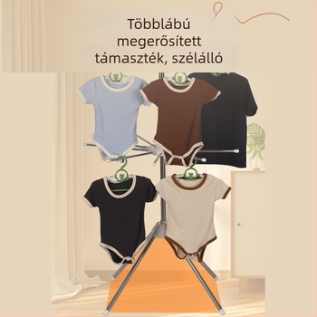 Rozsdamentes acélból készült babaruha-szárító állvány, padlóra szerelhető, forgatható