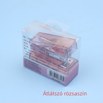 Kreatív mini átlátszó tűzőgép — kompakt hordozható iskolai irodai kellékek készlete