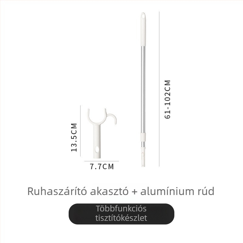 Teleszkópos ruhaszárító rúd űr-alumíniumból, erkélyre és beltéri használatra
