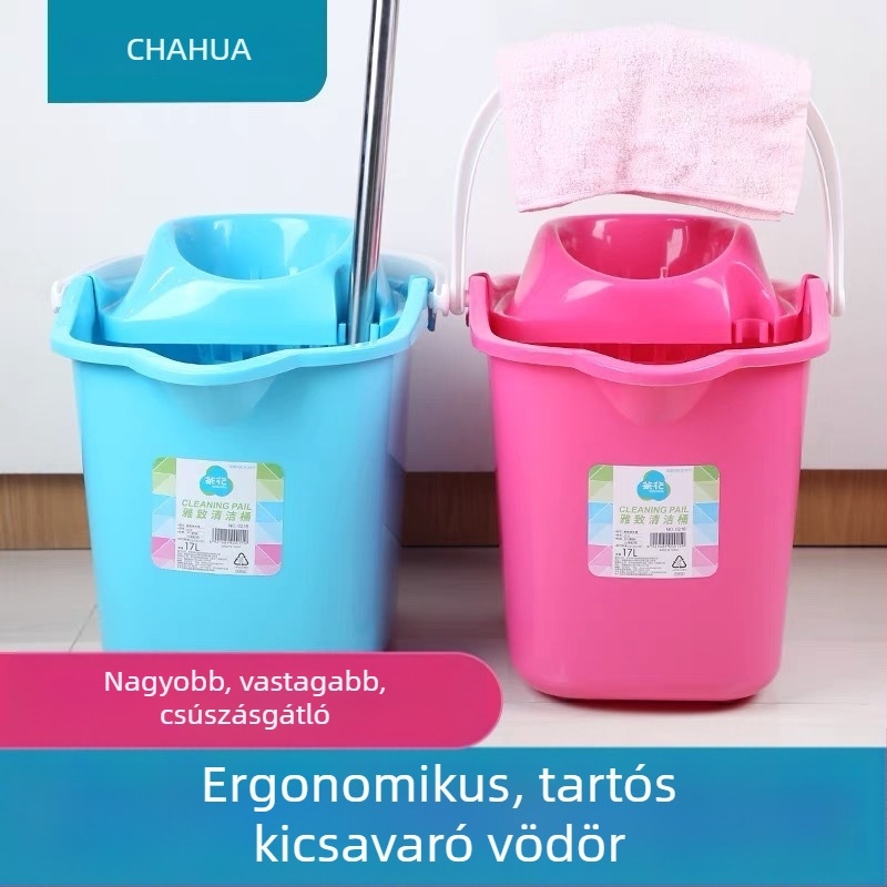 Camellia vastagított mop vödör – kézi nyomású, klasszikus, téglalap alakú, háztartási tisztító vödör