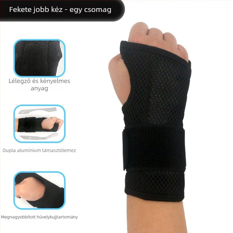 Csukló immobilizáló hevederekkel és dupla alumínium lemezes támasztással
