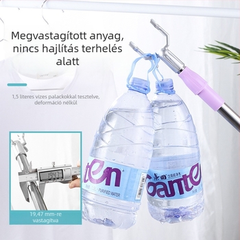 Kihúzható ruhaszárító rúd rozsdamentes acélból, erkélyre, modern minimalista stílus