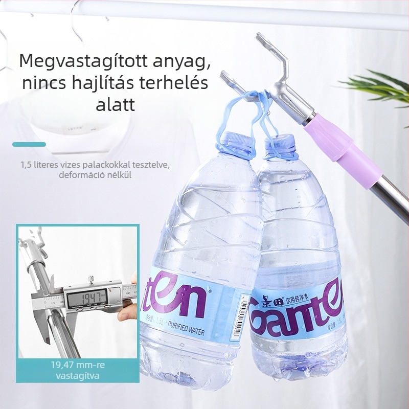 Kihúzható ruhaszárító rúd rozsdamentes acélból, erkélyre, modern minimalista stílus