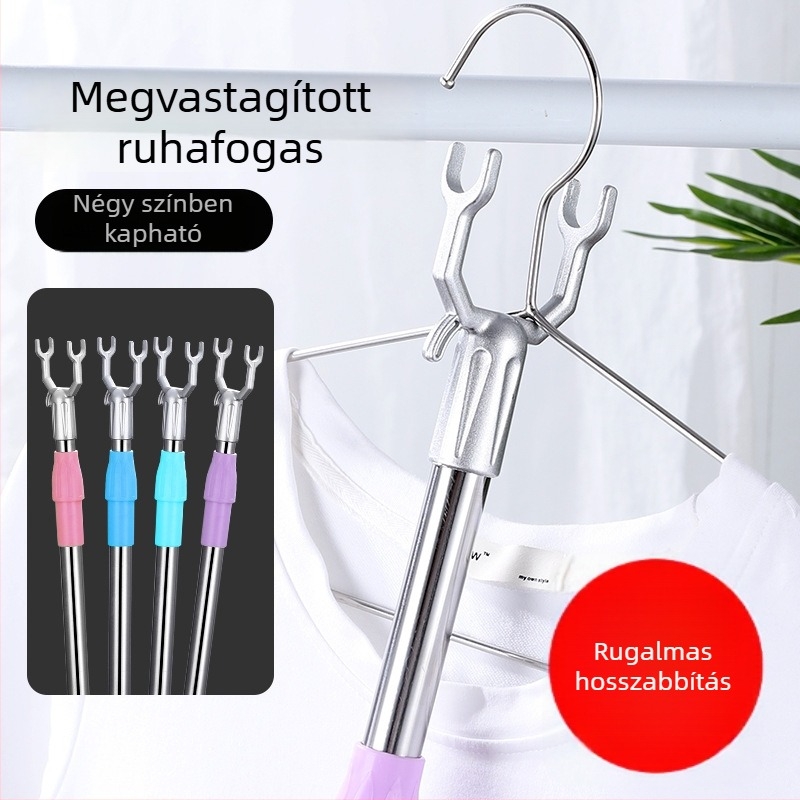 Kihúzható ruhaszárító rúd rozsdamentes acélból, erkélyre, modern minimalista stílus
