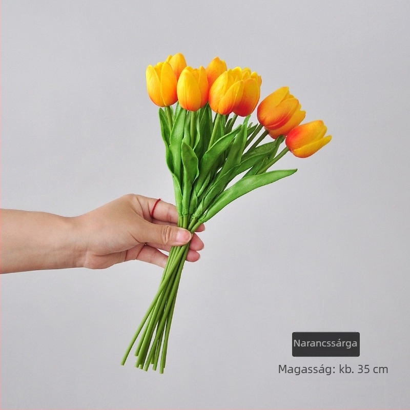 10 darab tulipánból álló csokor, modern minimalista művirág dekoráció