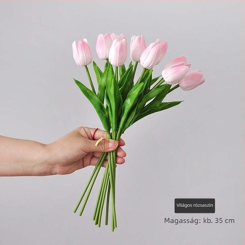 10 darab tulipánból álló csokor, modern minimalista művirág dekoráció