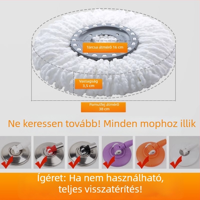 Otthoni forgó kerek mopfej cserealkatrész, univerzális és vastított, nem pamut részek
