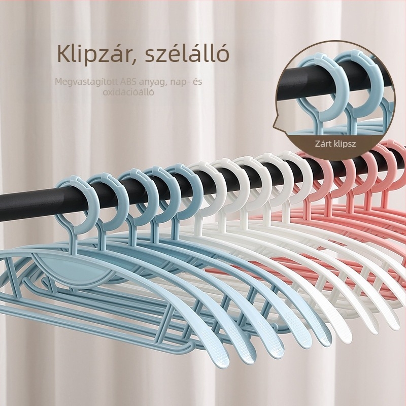 Csúszásmentes csattal ellátott ruhafogas, balkonra rögzített, nehéz ruhákhoz