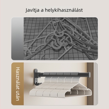 Falra szerelhető ruhaszárító fúrás nélkül, összecsukható, alumíniumötvözetből, balkonra