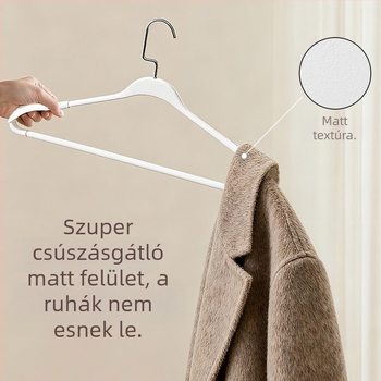 Széles vállú ruhafogas otthoni használatra, csúszásmentes, megóvja a vállakat a nyomódásoktól, ruhák szárításához felnőtteknek