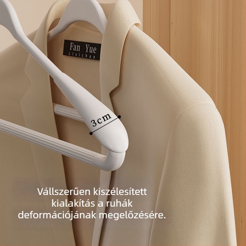 Széles vállú ruhafogas otthoni használatra, csúszásmentes, megóvja a vállakat a nyomódásoktól, ruhák szárításához felnőtteknek