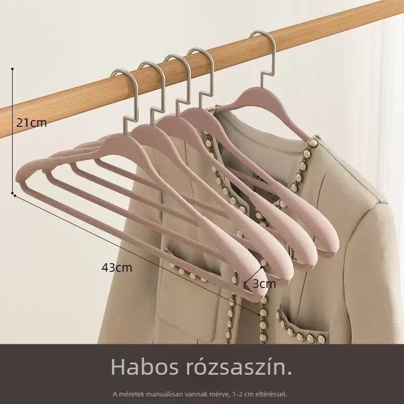 Széles vállú ruhafogas otthoni használatra, csúszásmentes, megóvja a vállakat a nyomódásoktól, ruhák szárításához felnőtteknek