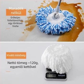 Univerzális megerősített mopfej, rostos szálú, forgó fej, cserefej