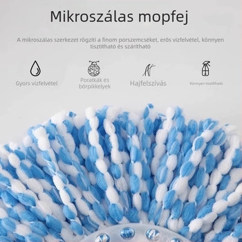 Univerzális megerősített mopfej, rostos szálú, forgó fej, cserefej