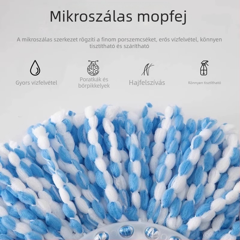 Univerzális megerősített mopfej, rostos szálú, forgó fej, cserefej