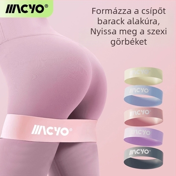 Latex jógaöv nyújtógyűrűvel a fitneszhez, ellenállás-szalag és erőnléti edzés, guggolások és nyújtások