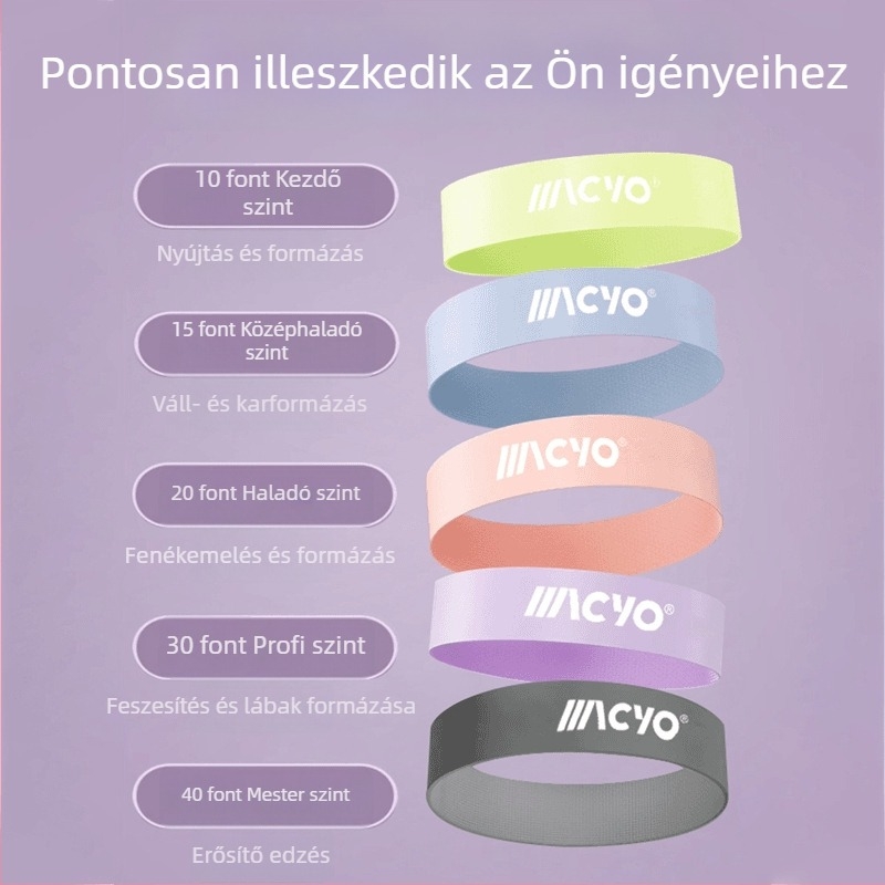 Latex jógaöv nyújtógyűrűvel a fitneszhez, ellenállás-szalag és erőnléti edzés, guggolások és nyújtások
