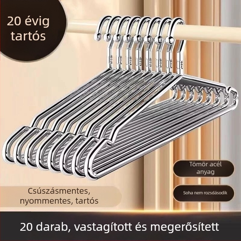 304 rozsdamentes acél ruhaszárító fogas, tömör kivitel, erkélyre, csúszásmentes