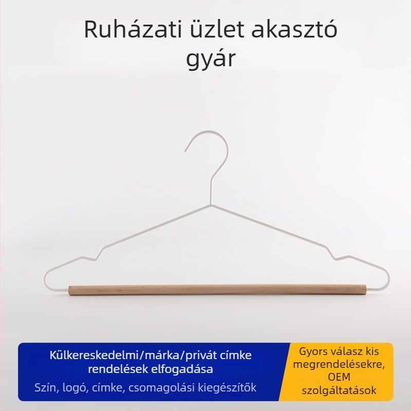 Kovácsoltvasból és masszív fából készült ruhatároló, vastított kialakítás, csúszásmentes, szárításhoz és otthoni tároláshoz
