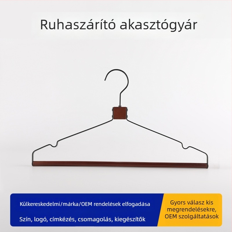 Kovácsoltvasból és masszív fából készült ruhatároló, vastított kialakítás, csúszásmentes, szárításhoz és otthoni tároláshoz