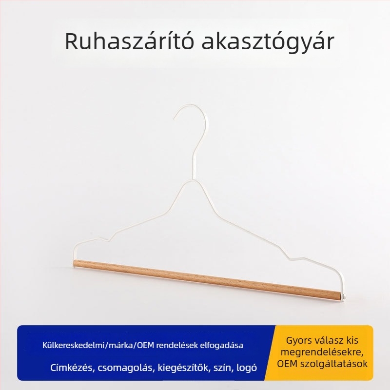 Kovácsoltvasból és masszív fából készült ruhatároló, vastított kialakítás, csúszásmentes, szárításhoz és otthoni tároláshoz