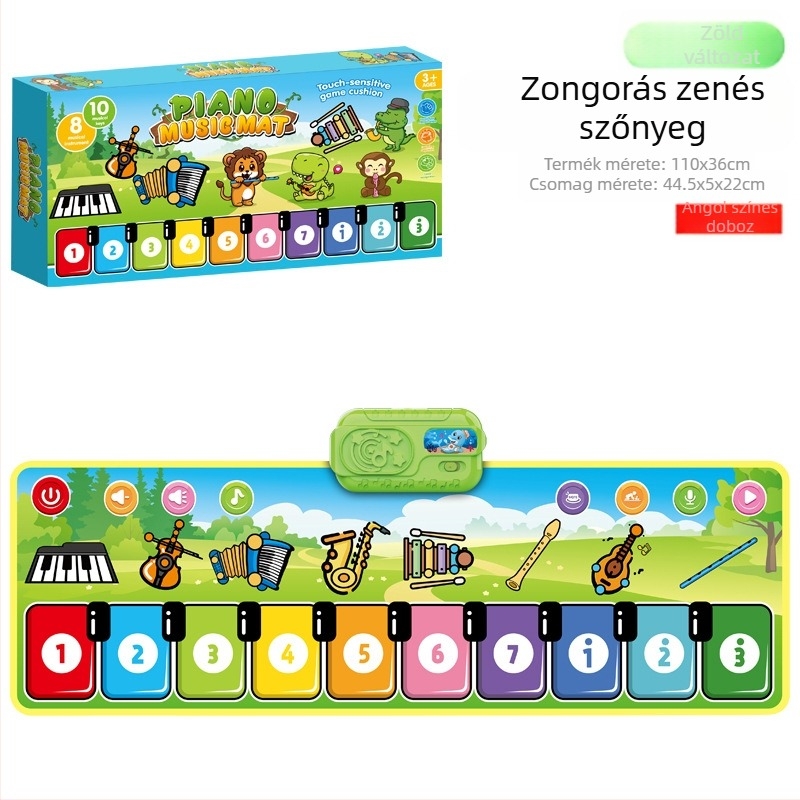 Többfunkciós zongorás zenés szőnyeg korai neveléshez, szülő-gyermek játék, tánc szőnyeg és pedálos zongora játék