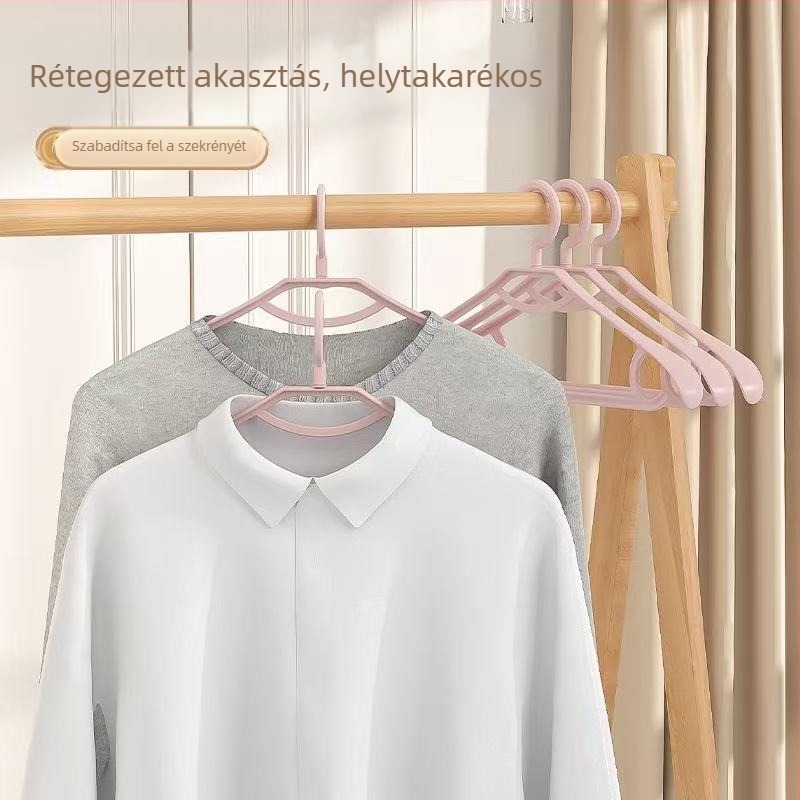 Csúszásmentes ruhakasztó hálószobára, vastagított és széles vállú, otthoni használatra