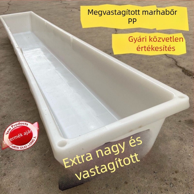 Vastított és meghosszabbított szagtalan sertés etető tartály — téglalap alakú, hosszú, sík aljú, többfunkciós
